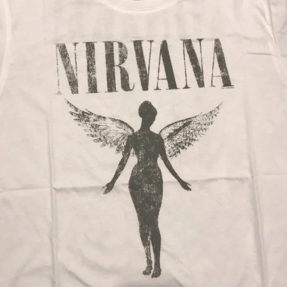 SOLD OUT White Nirvana Vintage Concert Band Graphic T-Shirt - Picture 6 of 7